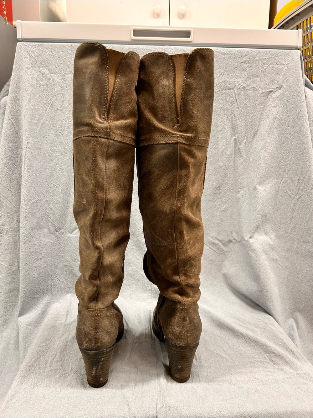 Aldo Elinna Over The Knee Suede Knee-High Boots in Grey - Picture 3 of 14